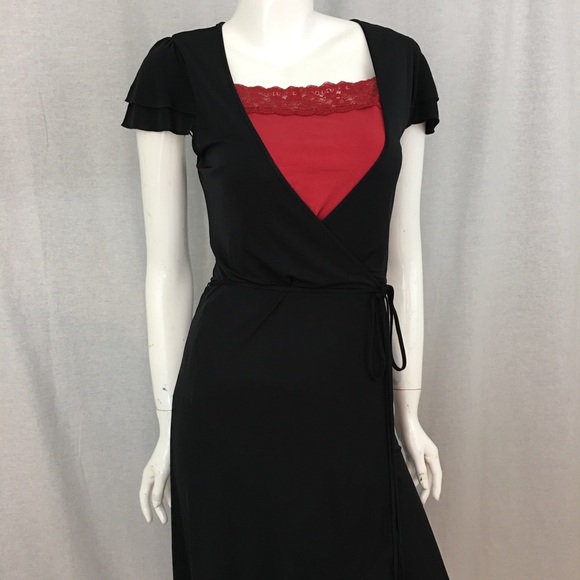 Size Medium Banana Republic Cap Sleeve Wrap Dress - Picture 5 of 8